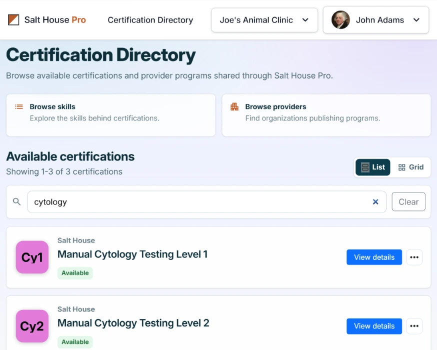 certification directory preview